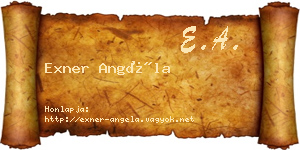 Exner Angéla névjegykártya